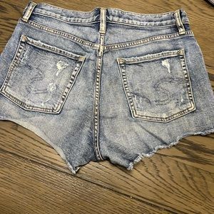 Jean shorts. Mom shorts Silver. Size 27